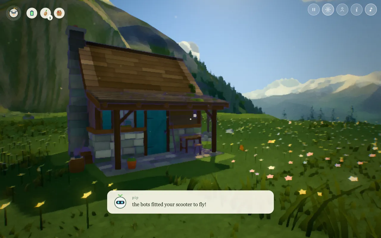 kal’s hut on the high mountain meadow